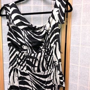 Cache Silk Top Blouse Zebra Animal Print XS